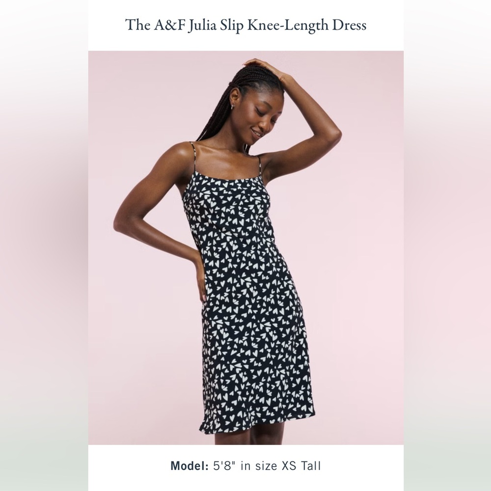 Black Slip Dress with White Heart Print